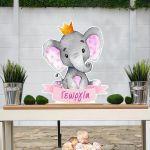 Wooden printed sign, Elephant custom name girl