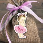 Wooden figure printed ballerina watercolor