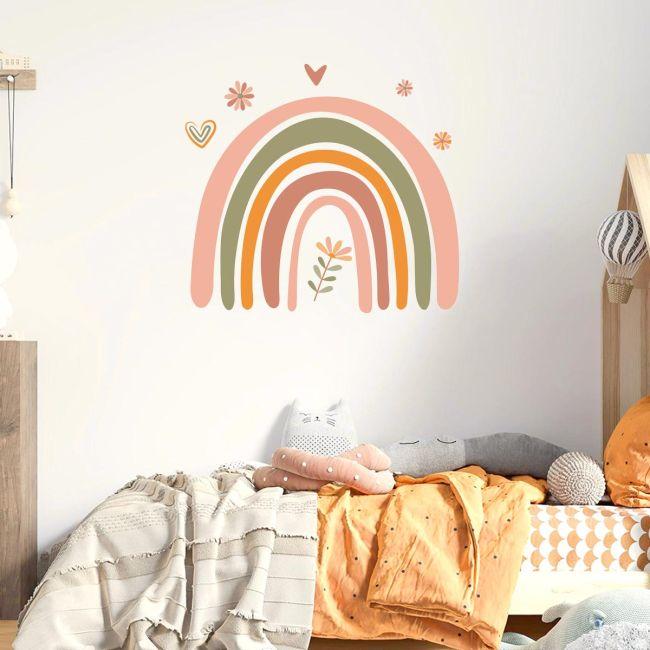 Kids wall stickers orange tones rainbow