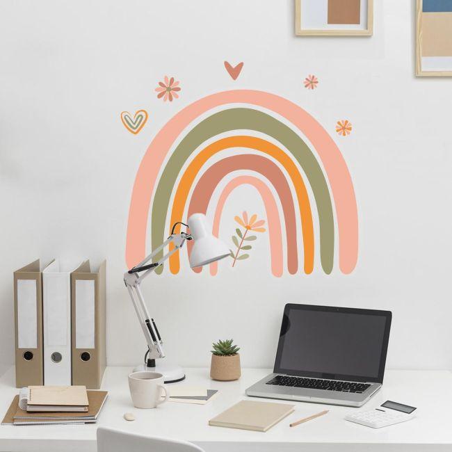 Kids wall stickers orange tones rainbow