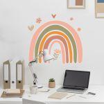 Kids wall stickers orange tones rainbow