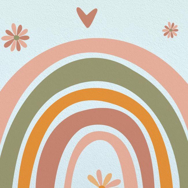 Kids wall stickers orange tones rainbow