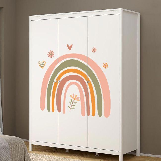Kids wall stickers orange tones rainbow