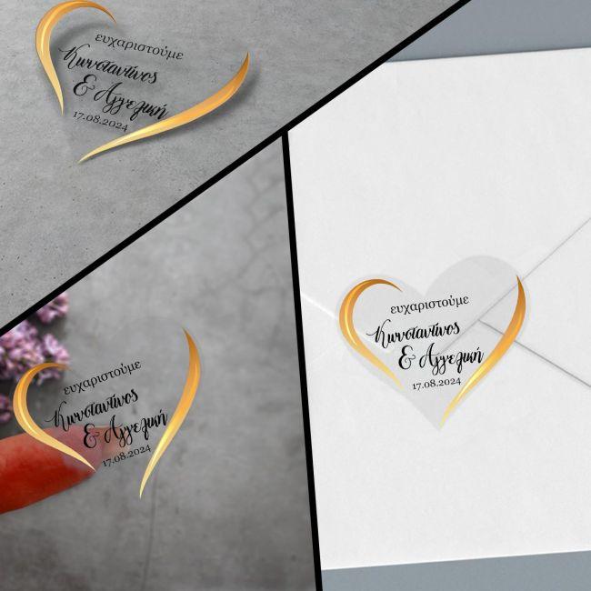 Transparent sticker label Heart personalized
