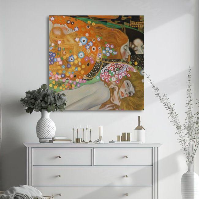 Canvas print Water serpents II detail, Klimt Gustav