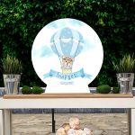 Wooden printed sign, Hot air Balloon pilot bear blue