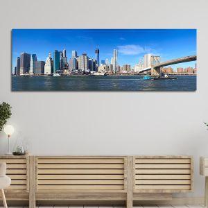 Canvas print Manhattan and Brooklyn bridge, panoramic