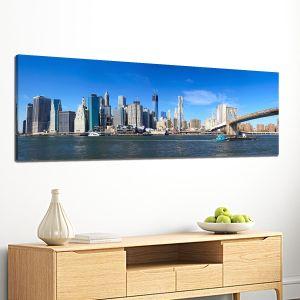 Canvas print Manhattan and Brooklyn bridge I panoramic Framed canvas View 1 2