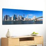 Canvas print Manhattan and Brooklyn bridge, panoramic