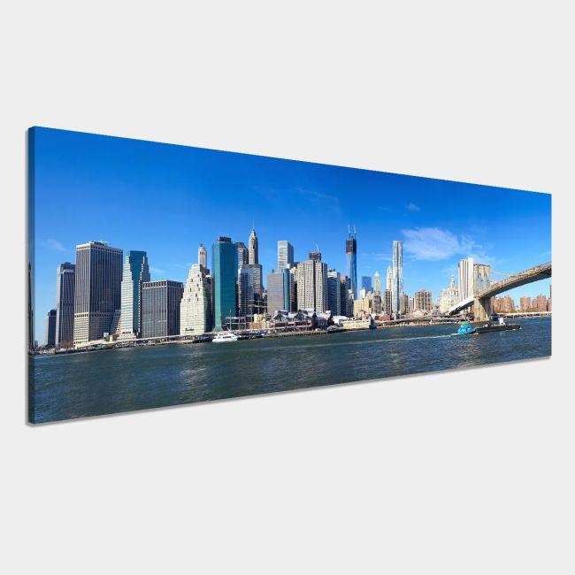 Canvas print Manhattan and Brooklyn bridge, panoramic
