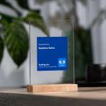 Sign plexiglass transparent, Booking awards