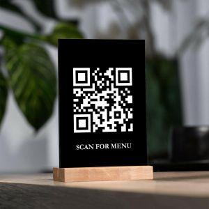 Plexiglass μαύρο, QR κωδικός, Scan for menu 2
