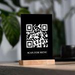 Plexiglass black stand, scan for menu