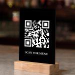 Plexiglass μαύρο, QR κωδικός, Scan for menu