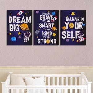 Dream big Space theme, poster 3 panels