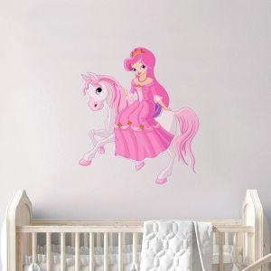Kids wall stickers Princess at her horse