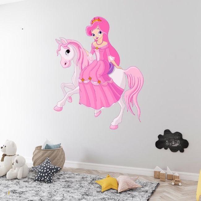 Kids wall stickers Princess at her horse