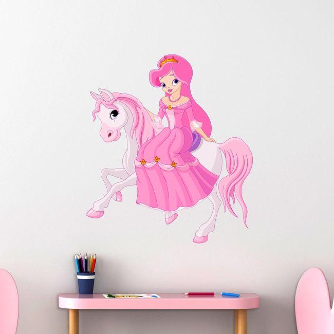 Kids wall stickers Princess at her horse