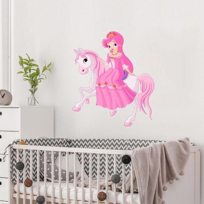 Kids wall stickers Princess at her horse