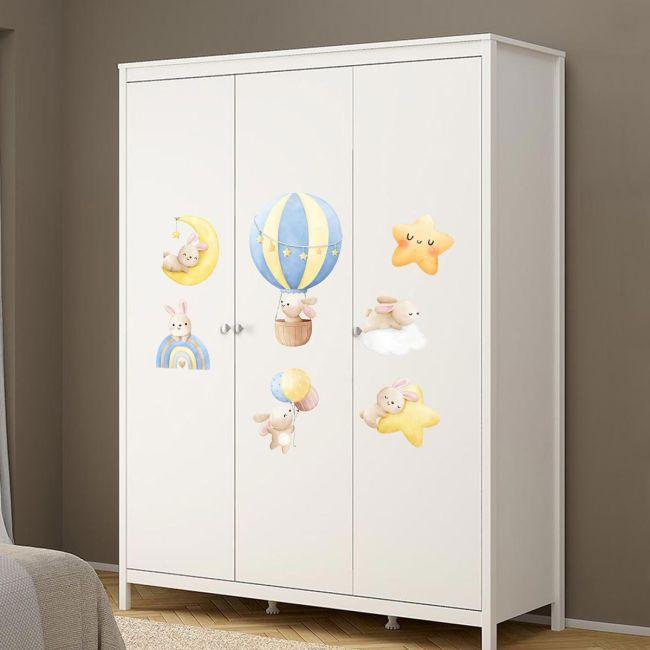 Αυτοκόλλητα τοίχου Κουνελάκια στον ουρανό 