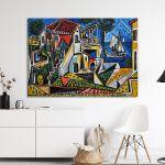 Canvas print Mediterranean landscape reart (original by P. Picasso)