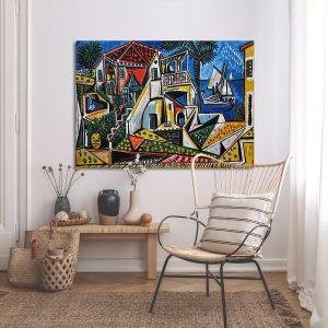 Πίνακας σε καμβά Mediterranean landscape reart (original by P. Picasso) 2