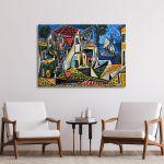 Canvas print Mediterranean landscape reart (original by P. Picasso)