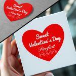 Sticker Valentines day, red heart personalized