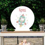 Wooden printed sign, rocket bear