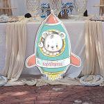 Αρκουδάκι σε πύραυλο, ξύλινη φιγούρα εκτυπωμένη