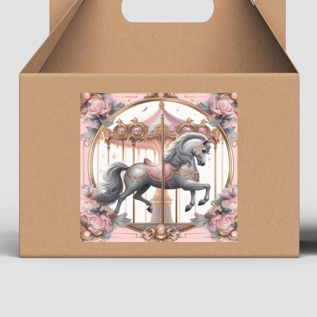 Sticker label Vintage carousel