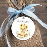 Wooden figure printed circular Lion king personalized