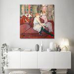 Canvas print The salon in the Rue des Moulins, Lautrec