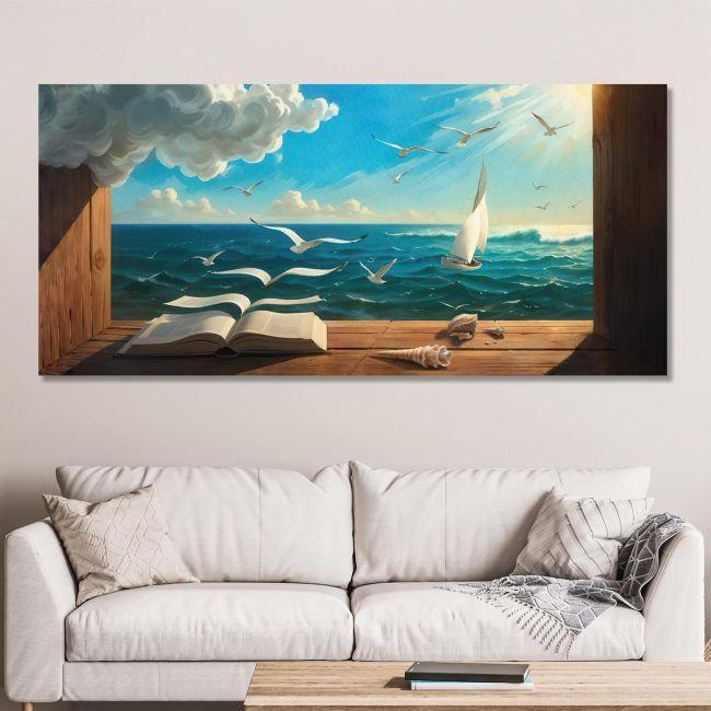 Canvas print Book of life I, panoramic