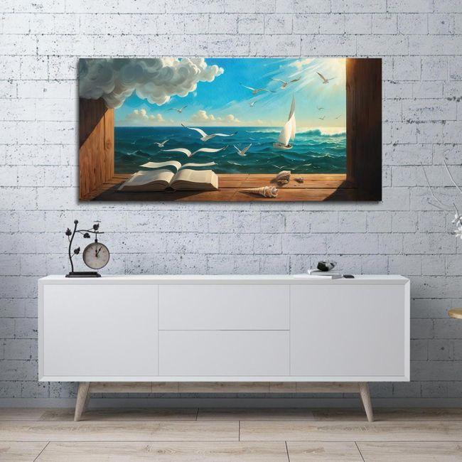 Canvas print Book of life I, panoramic