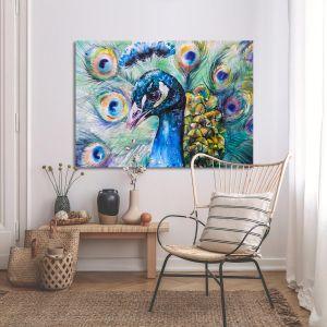 Πίνακας σε καμβά Παγόνι, Portrait of peacock 2