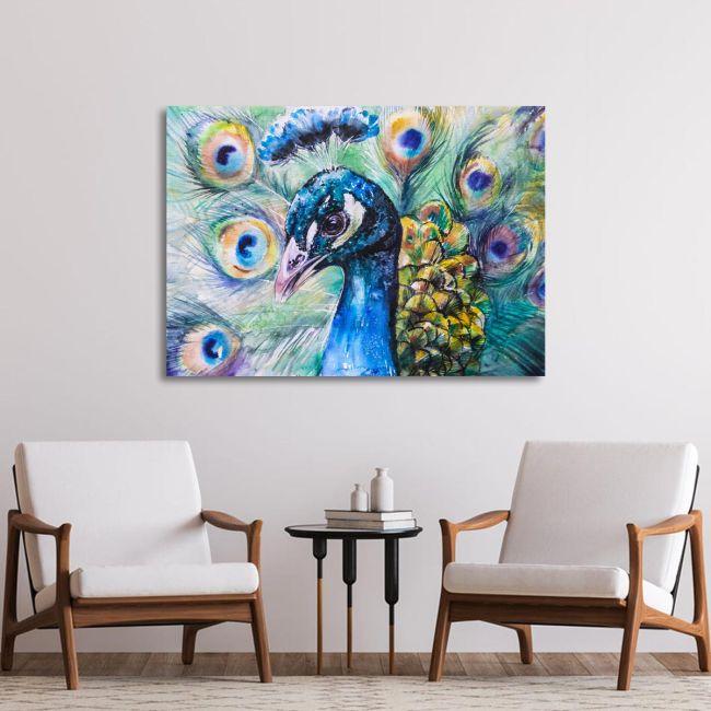 Canvas print Portrait of peacock