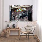 Canvas print Baloon taxi street art