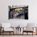Πίνακας σε καμβά Baloon taxi street art