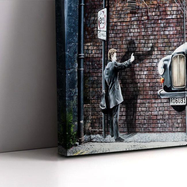 Canvas print Baloon taxi street art