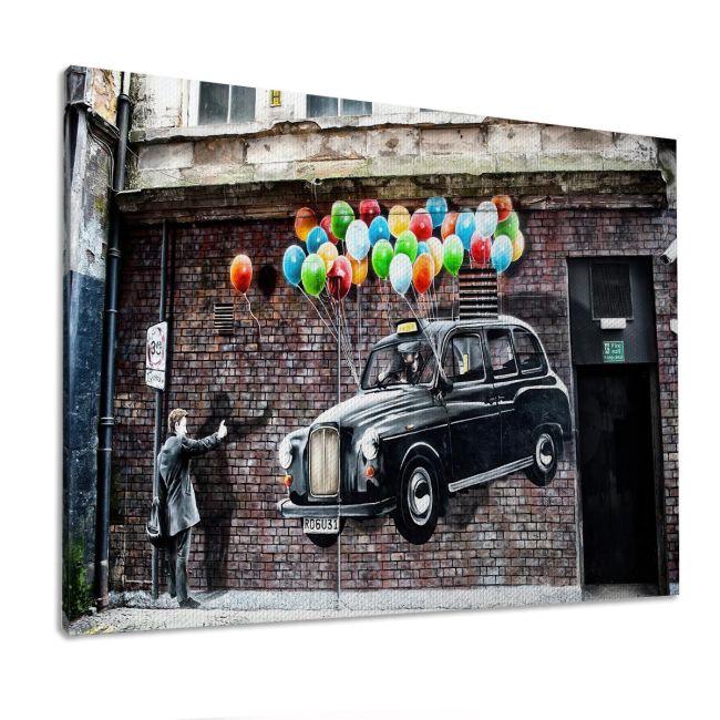 Πίνακας σε καμβά Baloon taxi street art
