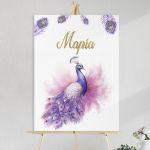 Canvas print baptism, Peacock girly