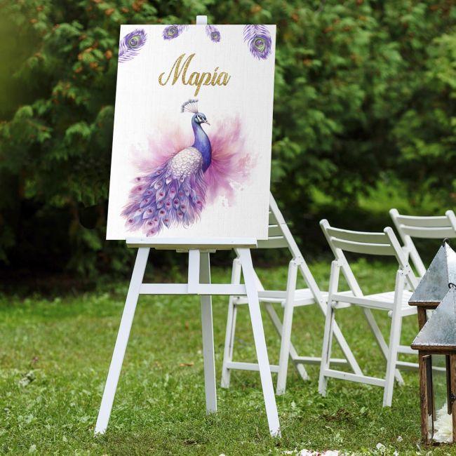 Canvas print baptism, Peacock girly