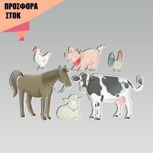 Ζώα του χωριού, Κωδικός 26466,ξύλινες φιγούρες εκτυπωμένες, προσφορά