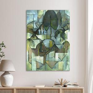 Canvas printLandscape with trees (green), Mondrian P.