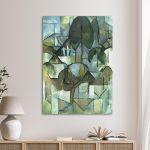 Canvas printLandscape with trees (green), Mondrian P.