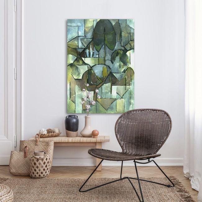 Canvas printLandscape with trees (green), Mondrian P.