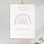 Canvas print welcome to my baptism,Rainbow pink pastel 2