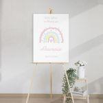 Canvas print welcome to my baptism,Rainbow pink pastel 2