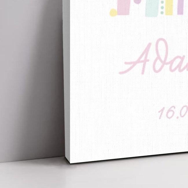 Canvas print welcome to my baptism,Rainbow pink pastel 2